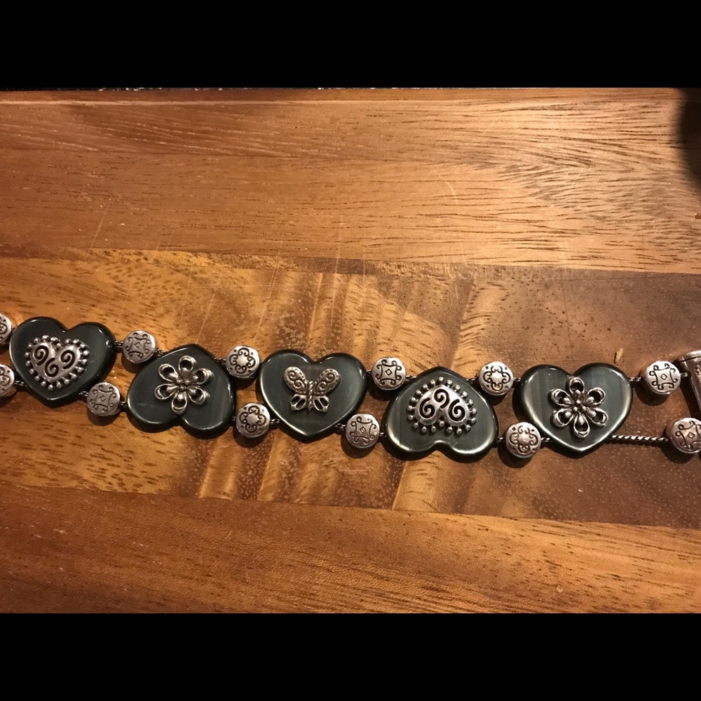 Brighton black heart & butterfly bracelet